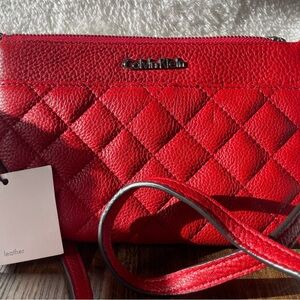 Calvin Klein Red Quilted Crossbody Bag